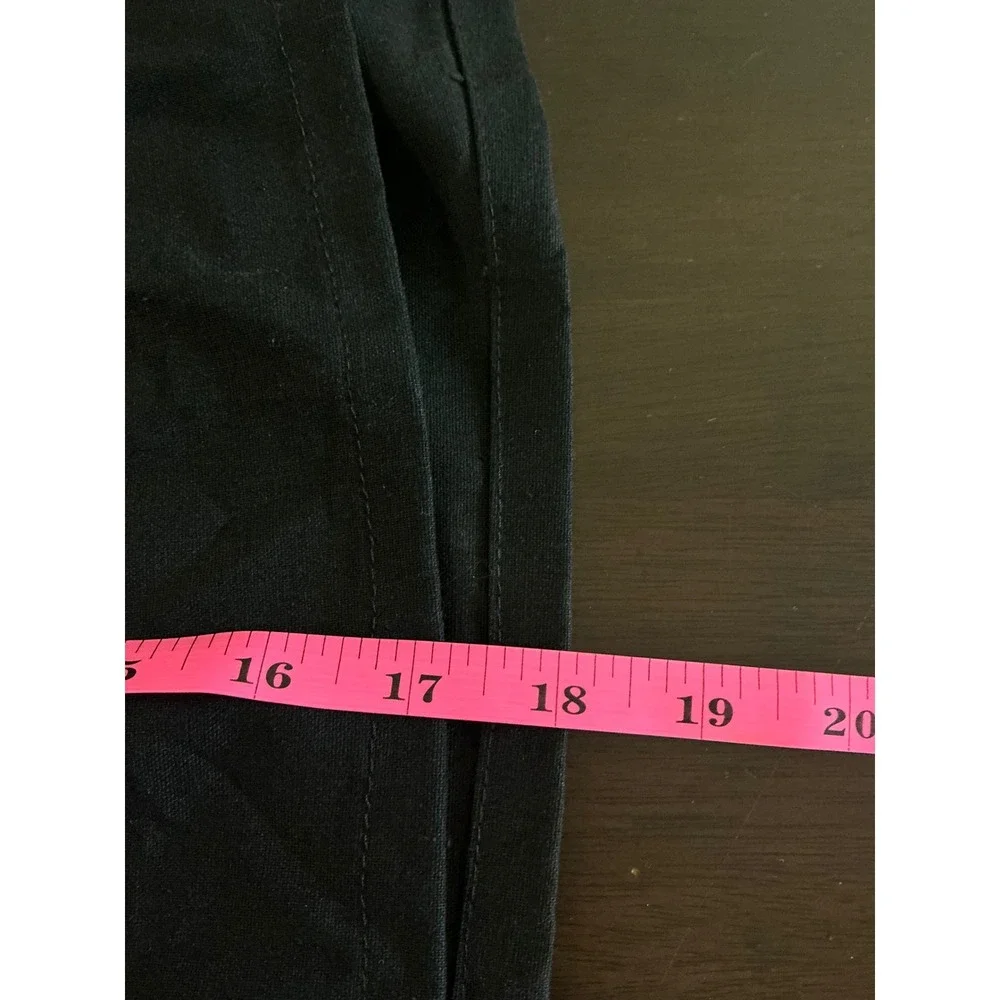 Black Linen Blend‎ Crossover V-Waist Relaxed Shorts Plus Size 1X